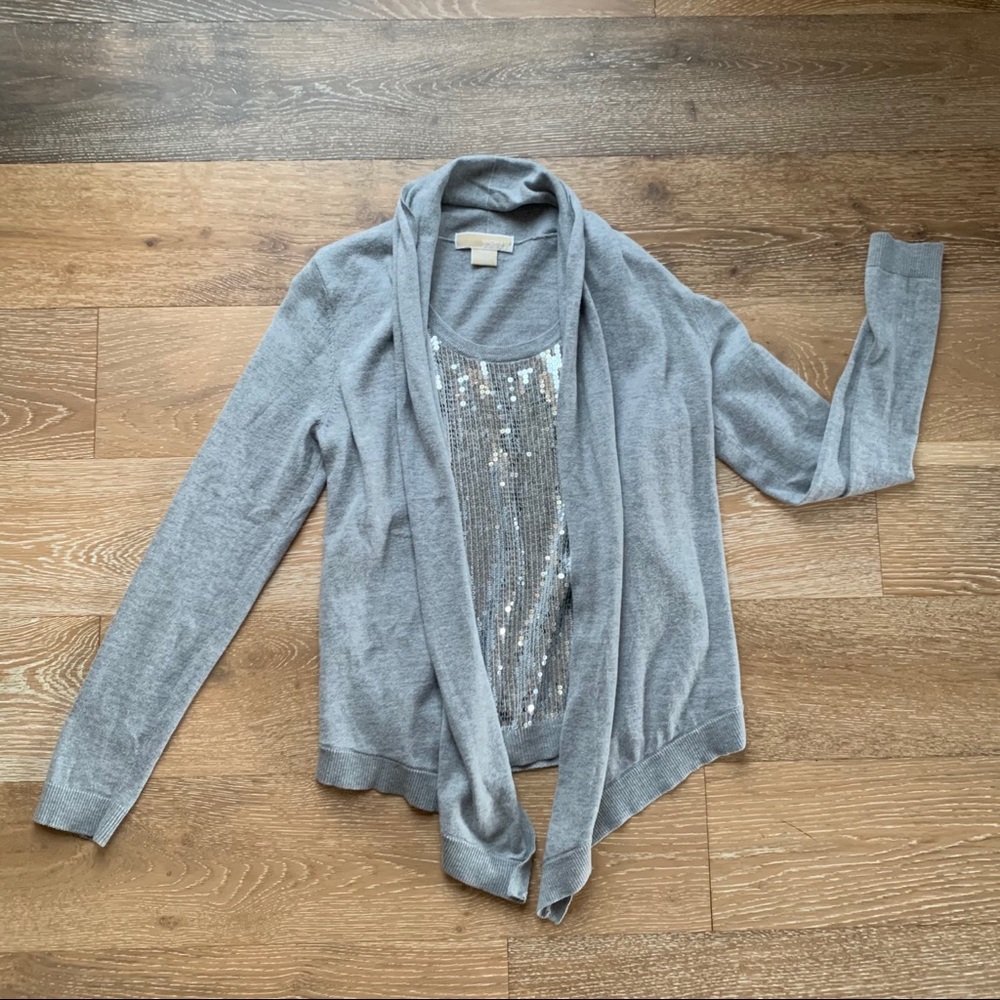 Michael Kors | Open Sweater + Sequin Tank Medium